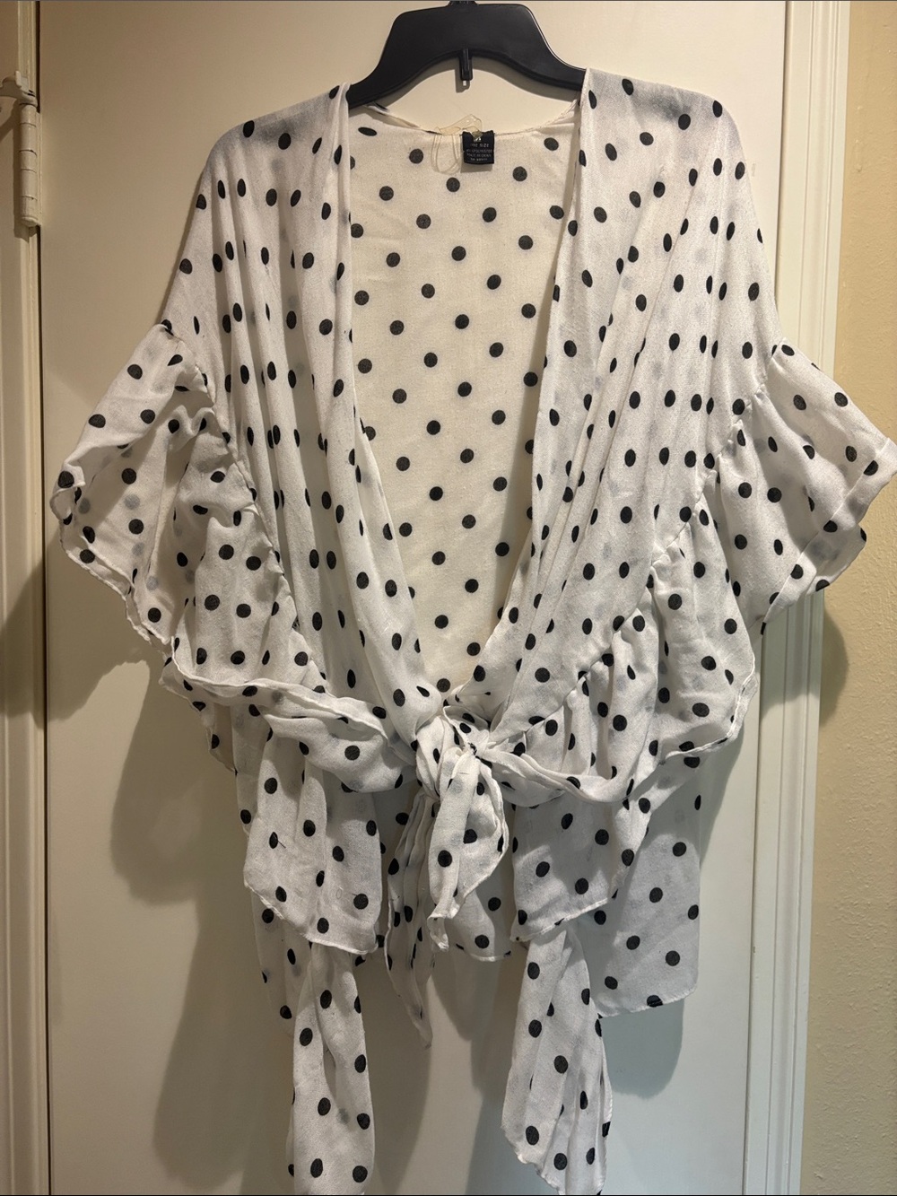 Polka Dot Beach wear - White with Black Dots